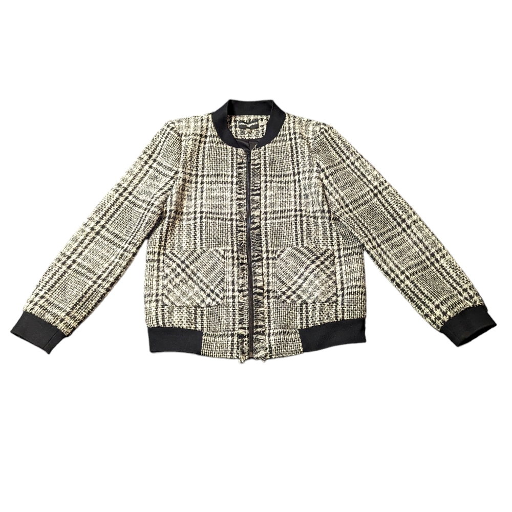 Karl Lagerfeld Tweed Bomber Jacket M